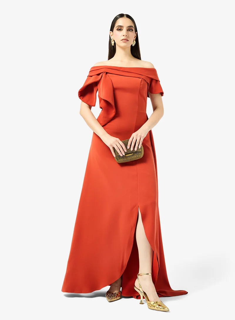 Iyra  Puff Sleeve High-Neck Dress for Women | Best Price UAE